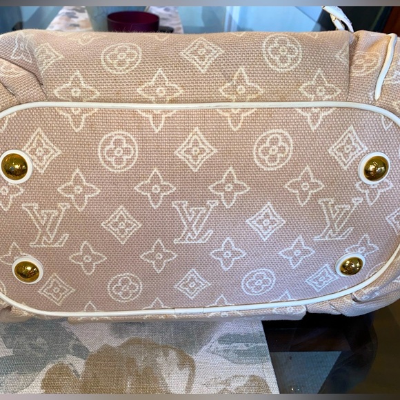 💯AUTH VINTAGE LOUIS VUITTON ARTICLES DE VOYAGE BEIGE CANVAS CABAS GM TOTE &POUCH - Picture 11 of 16